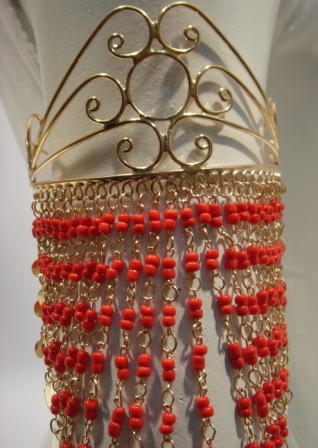 Arm Bracelet with Red Beads