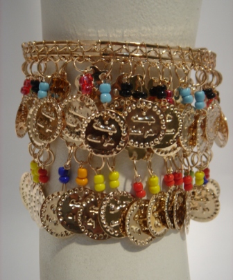 Gold Mixed Color Beads Anklets