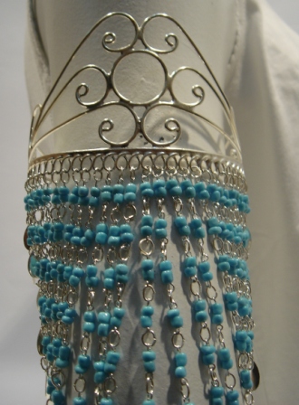 Arm Bracelet with Blue Beads