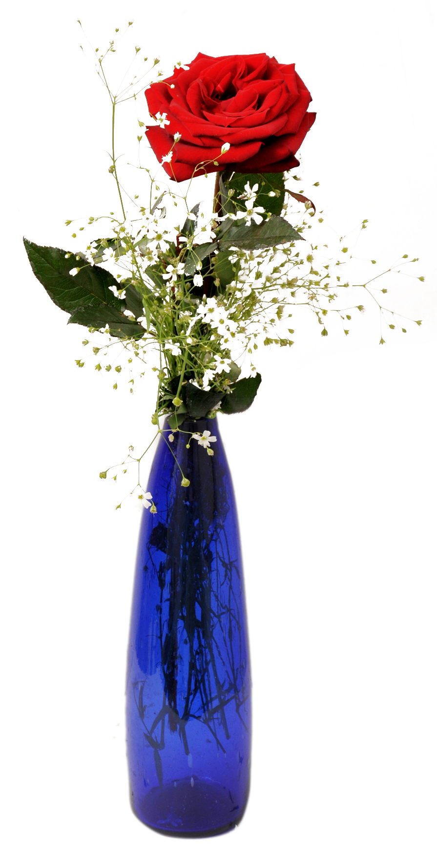 Tall Bud Vase 100% recycled glass mouth blown for a single flowe