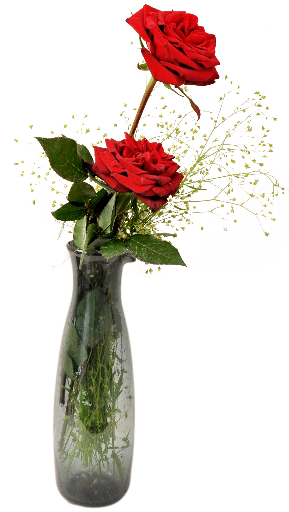 Tall Bud Vase 100% recycled glass mouth blown for a single flowe - Click Image to Close