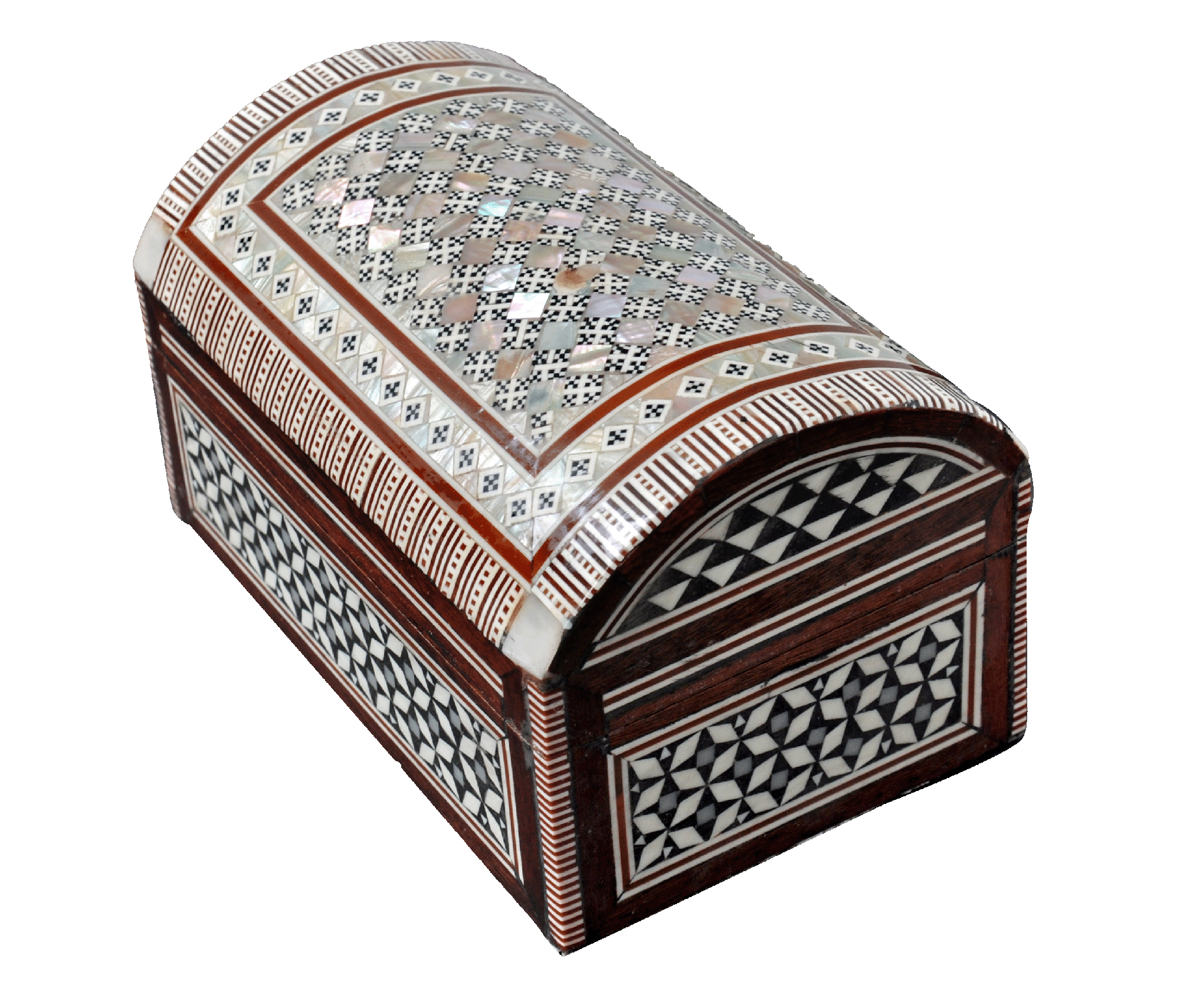 Egyptian Mosaic Jewelry Trinket Box Mother of Pearl Bx11