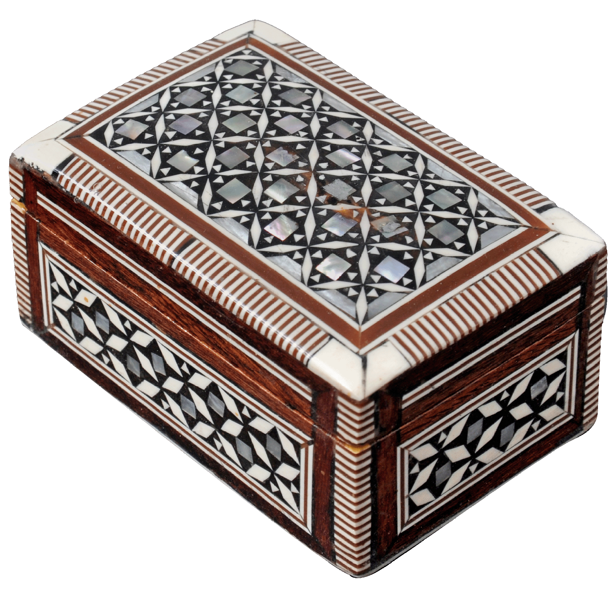 Egyptian Mosaic Jewelry Trinket Box Mother of Pearl BX2 - Click Image to Close