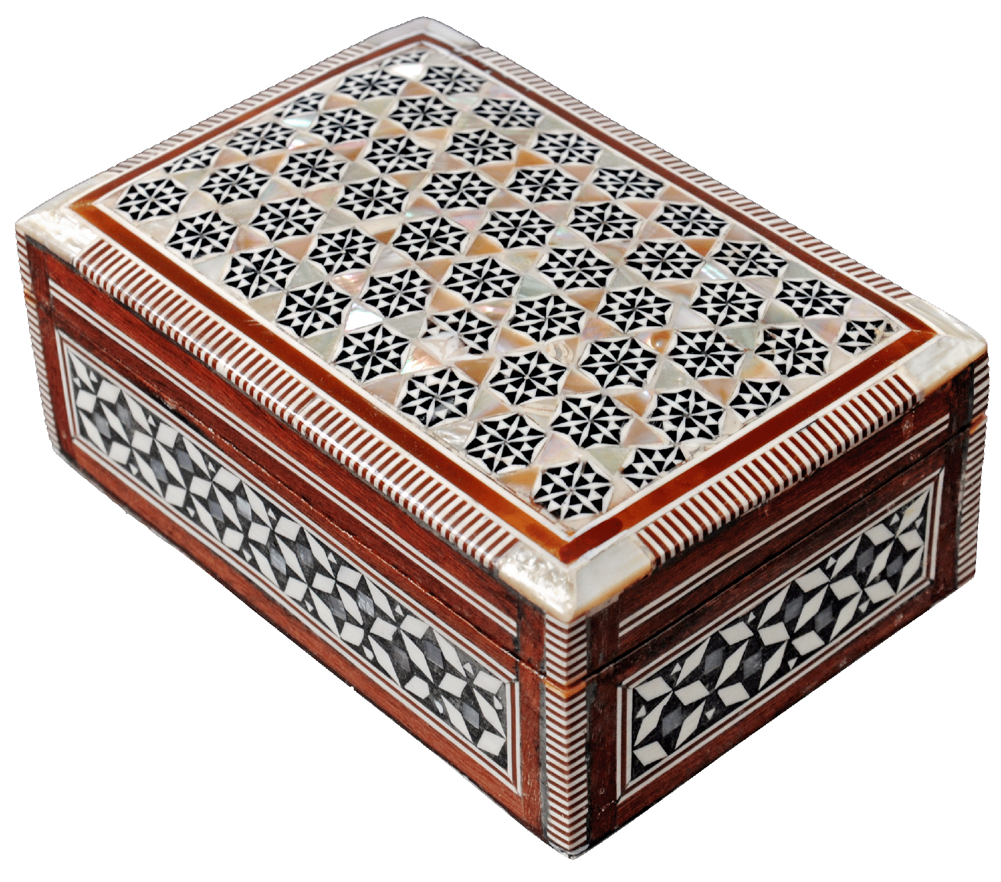 Egyptian Mosaic Jewelry Trinket Box Mother of Pearl BX5