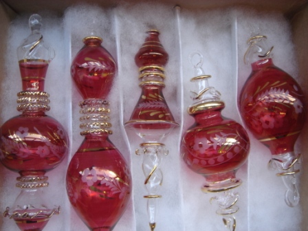 Red Elongated Ornaments