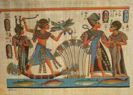 Tut and His Wife EGYPTIAN PAPYRUS 148G