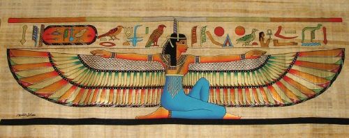 Isis With Alphabet Egyptian Papyrus 225O - Click Image to Close