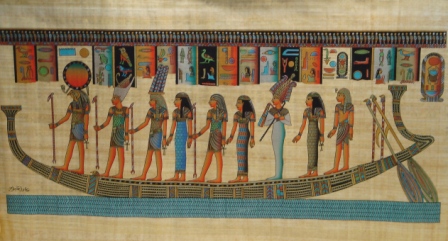 THE BOAT OF THE GODS PAPYRUS EGYPTIAN