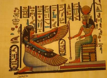 Maat & Isis Egyptian Papyrus 101D - Click Image to Close