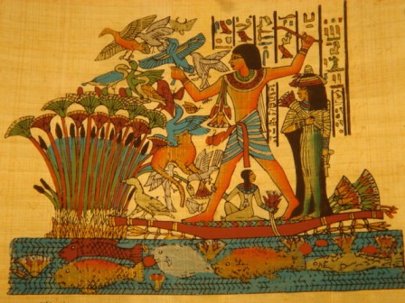 Lord Mena Hunting The Birds Egyptian Papyrus 106E - Click Image to Close