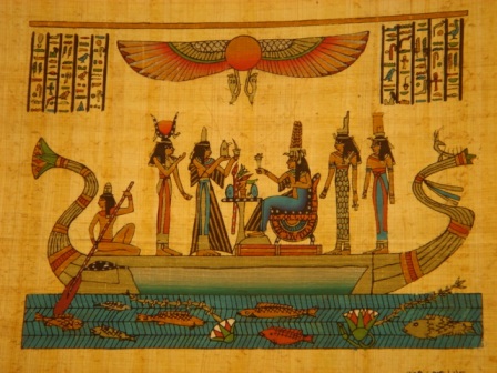 Party On The Boat Egyptian Papyrus 123E - Click Image to Close