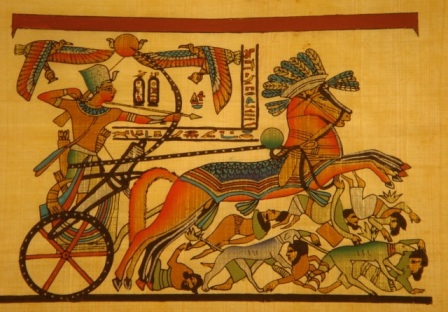 Ramsses II Moves Into A Battle Egyptian Papyrus 125D - Click Image to Close