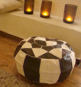 Egyptian Handmade ottoman leather Pouf