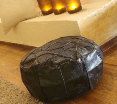 Egyptian Handmade ottoman leather Pouf