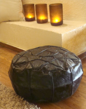 Egyptian Handmade ottoman leather Pouf