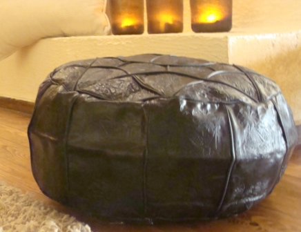 Egyptian Handmade ottoman leather Pouf