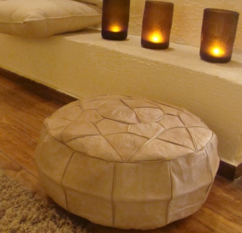 Egyptian Handmade ottoman leather Pouf - Click Image to Close