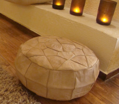 Egyptian Handmade ottoman leather Pouf - Click Image to Close