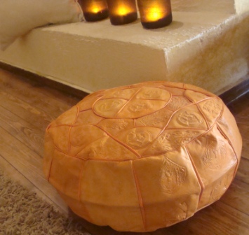 Egyptian Handmade ottoman leather Pouf