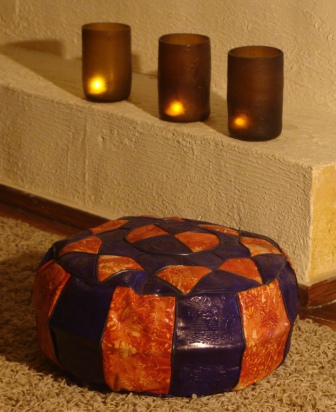 Egyptian Handmade ottoman leather Pouf