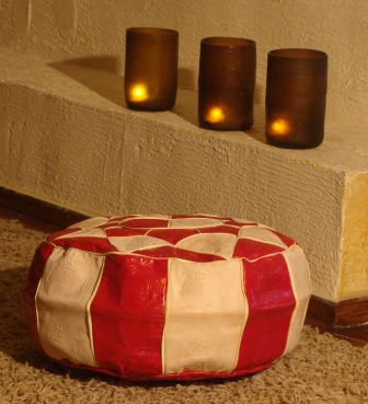 Egyptian Handmade ottoman leather Pouf