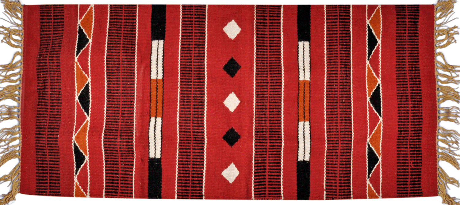 100% Wool handloomed handmade Egyptian Tirbal kilim rug 28x61 in